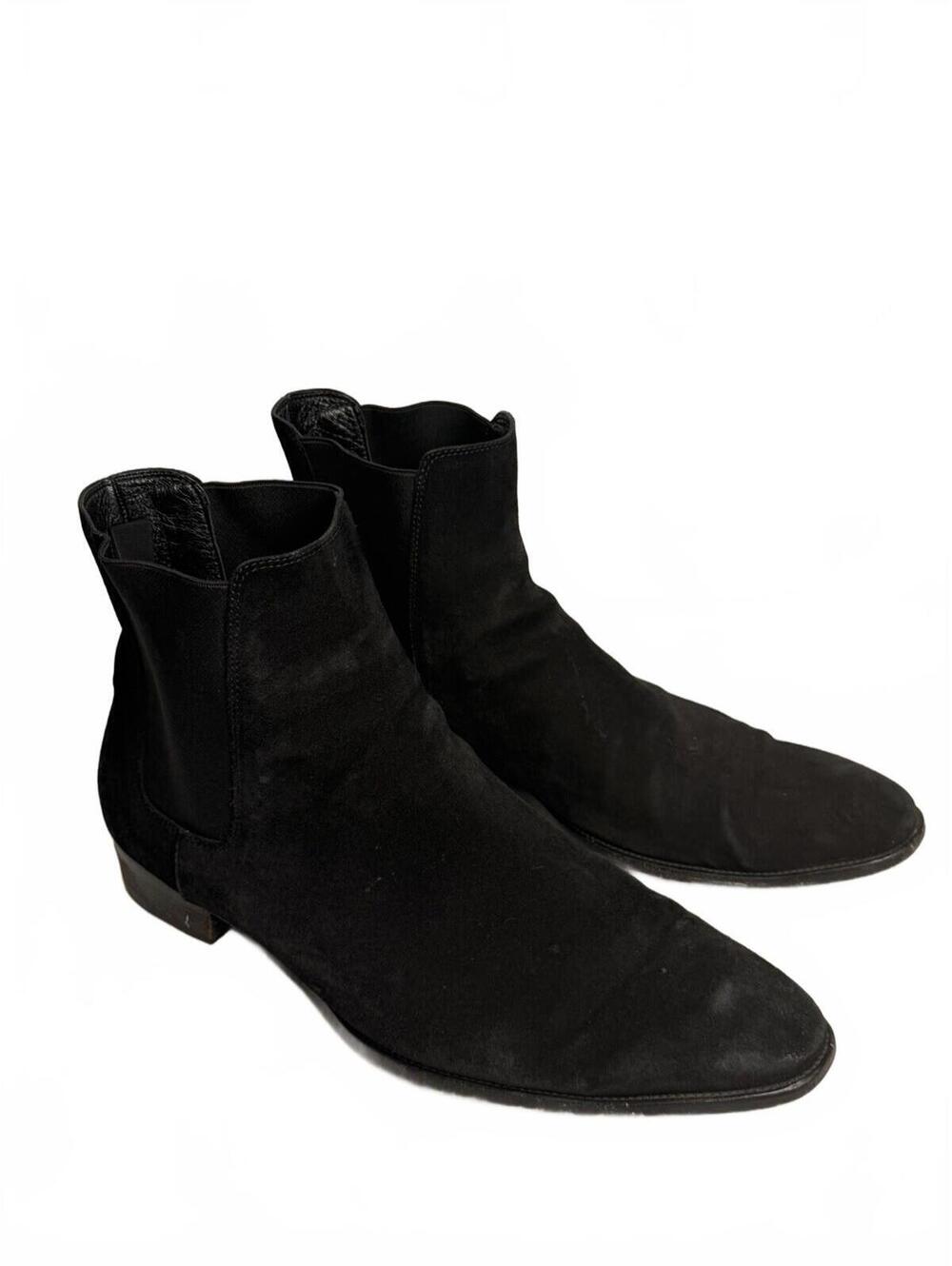 Saint Laurent Men's Suede Chelsea Boots Black SZ 48 (US 15)
